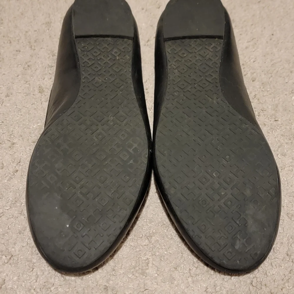 Tory Burch Lowell Ballet Flats North Leather Black Size 7.5